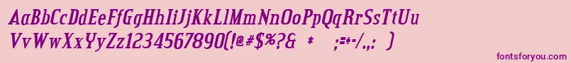 フォントcredit valley bold italic – ピンクの背景に紫のフォント