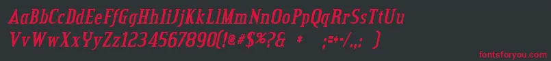 フォントcredit valley bold italic – 黒い背景に赤い文字
