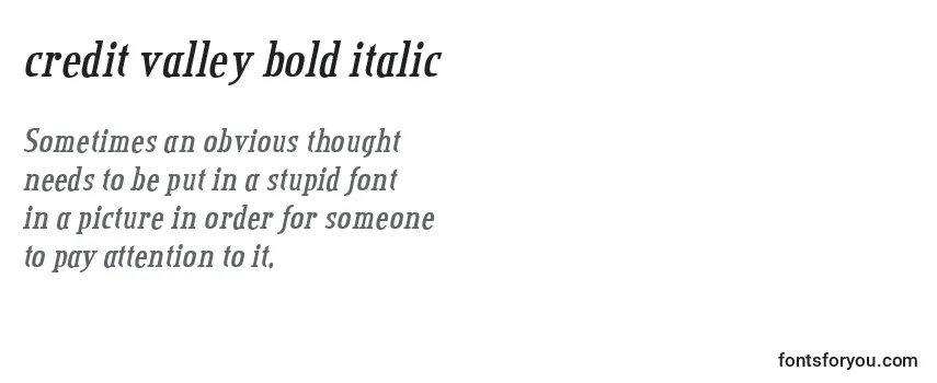 Credit valley bold italic (124177)-fontti
