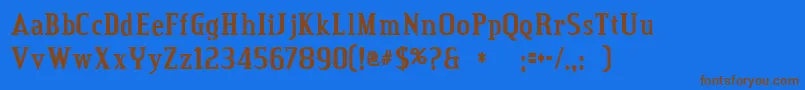 credit valley bold Font – Brown Fonts on Blue Background