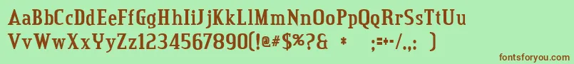credit valley bold Font – Brown Fonts on Green Background