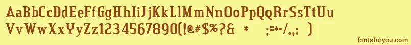 credit valley bold Font – Brown Fonts on Yellow Background