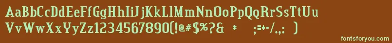 credit valley bold Font – Green Fonts on Brown Background