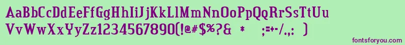 credit valley bold Font – Purple Fonts on Green Background