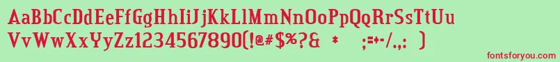 credit valley bold Font – Red Fonts on Green Background