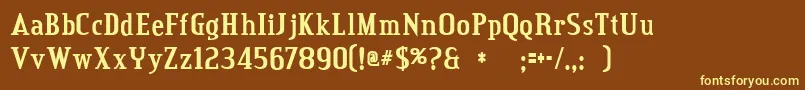 credit valley bold Font – Yellow Fonts on Brown Background