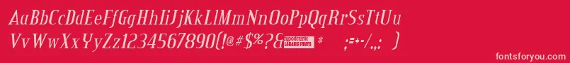 credit valley italic Font – Pink Fonts on Red Background