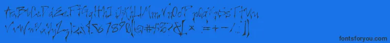 フォントCREEL    – 黒い文字の青い背景