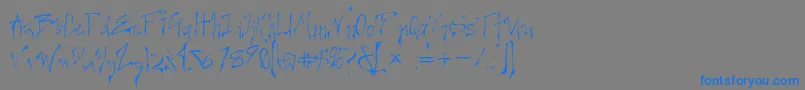 フォントCREEL    – 灰色の背景に青い文字