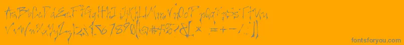 CREEL   -Schriftart – Graue Schriften auf orangefarbenem Hintergrund