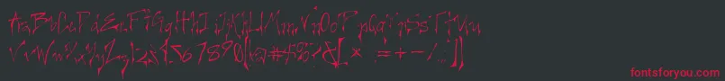 CREEL   -Schriftart – Rote Schriften auf schwarzem Hintergrund
