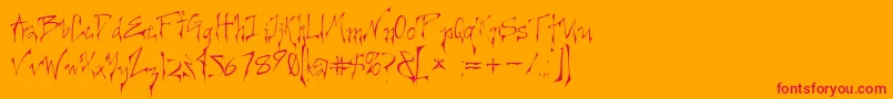 フォントCREEL    – オレンジの背景に赤い文字