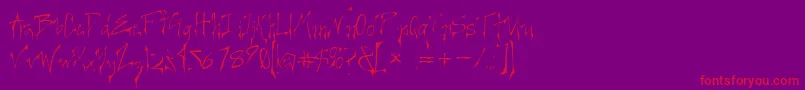 CREEL   -Schriftart – Rote Schriften auf violettem Hintergrund