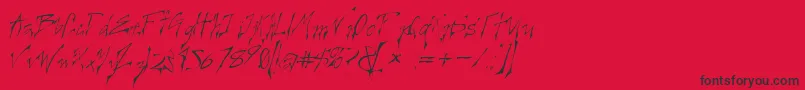 CREELO  -fontti – mustat fontit punaisella taustalla