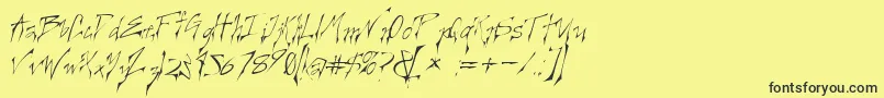 CREELO  -Schriftart – Schwarze Schriften auf gelbem Hintergrund