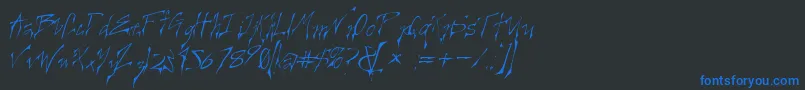 Шрифт CREELO   – синие шрифты на чёрном фоне