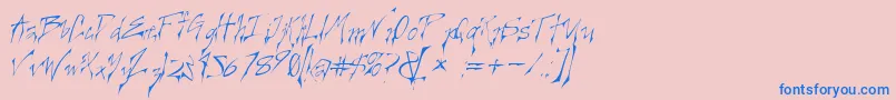 フォントCREELO   – ピンクの背景に青い文字
