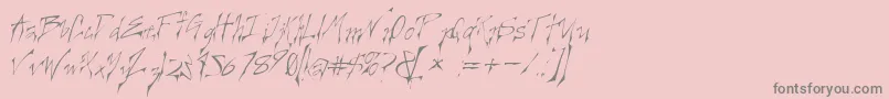 CREELO  -fontti – harmaat kirjasimet vaaleanpunaisella taustalla