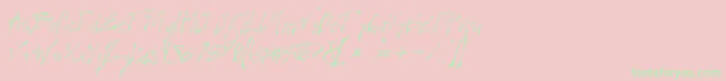 CREELO  -fontti – vihreät fontit vaaleanpunaisella taustalla