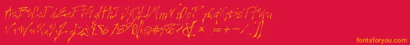 fuente CREELO   – Fuentes Naranjas Sobre Fondo Rojo