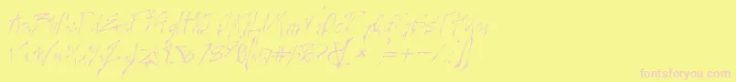 CREELO  -Schriftart – Rosa Schriften auf gelbem Hintergrund