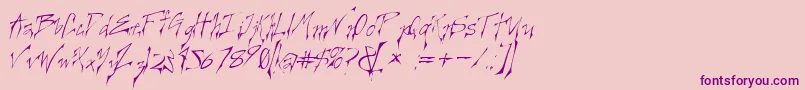 CREELO  -fontti – violetit fontit vaaleanpunaisella taustalla