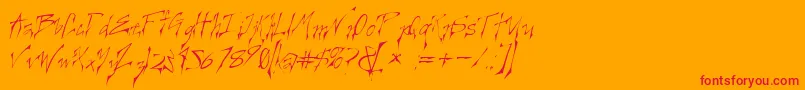フォントCREELO   – オレンジの背景に赤い文字