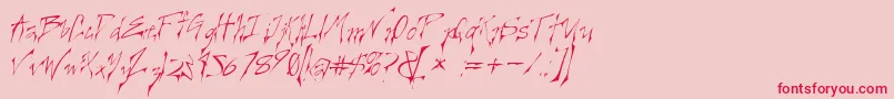 fuente CREELO   – Fuentes Rojas Sobre Fondo Rosa