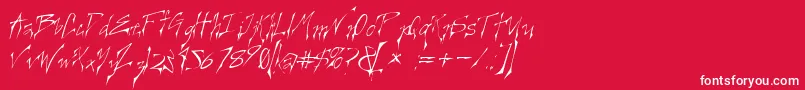 CREELO  -Schriftart – Weiße Schriften auf rotem Hintergrund