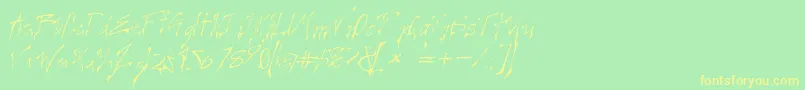 CREELO  -Schriftart – Gelbe Schriften auf grünem Hintergrund