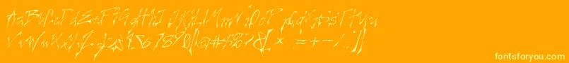 フォントCREELO   – オレンジの背景に黄色の文字