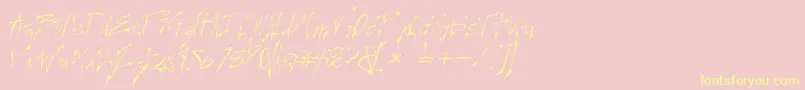 CREELO  -Schriftart – Gelbe Schriften auf rosa Hintergrund