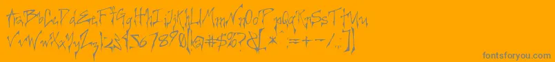 CREERG  -Schriftart – Graue Schriften auf orangefarbenem Hintergrund