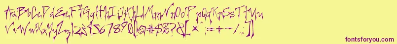 CREERG   Font – Purple Fonts on Yellow Background
