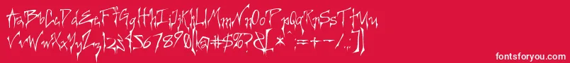 CREERG   Font – White Fonts on Red Background