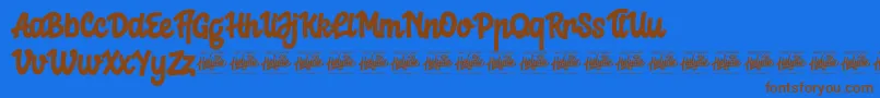 Crelay Font – Brown Fonts on Blue Background