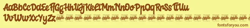 Crelay Font – Brown Fonts on Yellow Background
