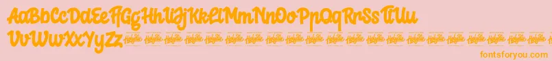 Crelay Font – Orange Fonts on Pink Background