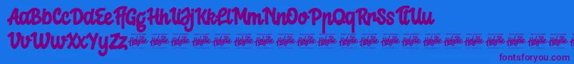 Crelay Font – Purple Fonts on Blue Background