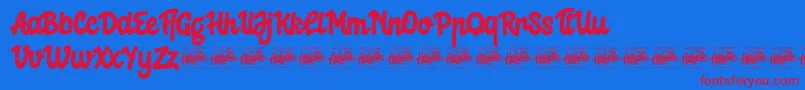 Crelay Font – Red Fonts on Blue Background