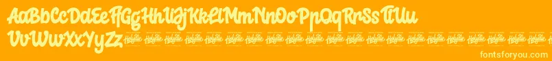 Crelay Font – Yellow Fonts on Orange Background