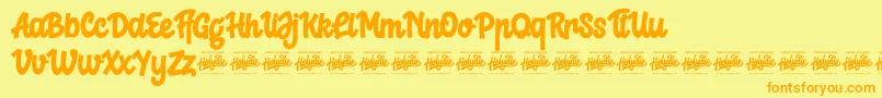 Crelay Font – Orange Fonts on Yellow Background