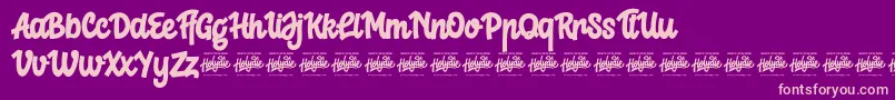 Crelay Font – Pink Fonts on Purple Background