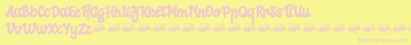 Crelay Font – Pink Fonts on Yellow Background