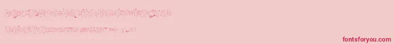 Creshex Brush Outlineフォントについての詳細 フォントCreshex Brush Outline – ピンクの背景に赤い文字