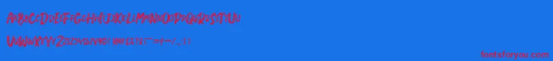 Creshex Brush Font – Red Fonts on Blue Background