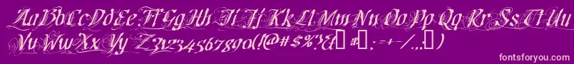 cretino-Schriftart – Rosa Schriften auf violettem Hintergrund