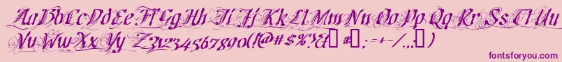 cretino-Schriftart – Violette Schriften auf rosa Hintergrund