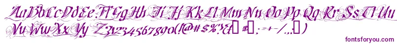 cretino-Schriftart – Violette Schriften auf weißem Hintergrund