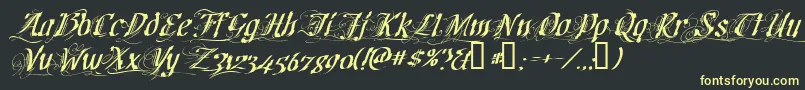 cretino Font – Yellow Fonts on Black Background